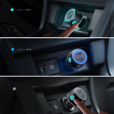 Joyroom 2x USB C 70W Autoladegerät mit LED-Hintergrundbeleuchtung JR-CCN02