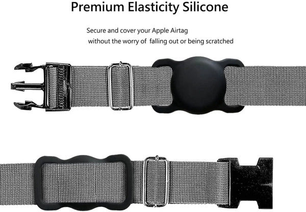 Apple AirTag Silikonhülle für Hunde- oder Katzenhalsband Schwarz