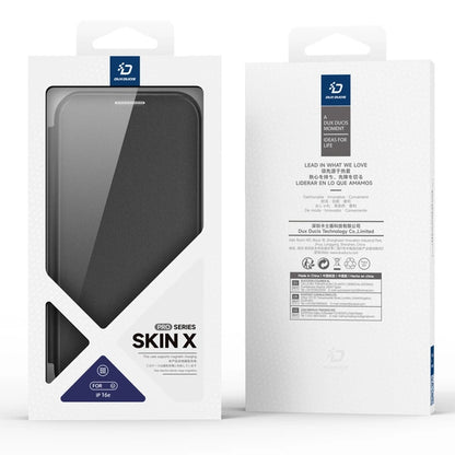 Dux Ducis iPhone 16E Skin X Pro MagSafe Book Case schwarz - StyleCases