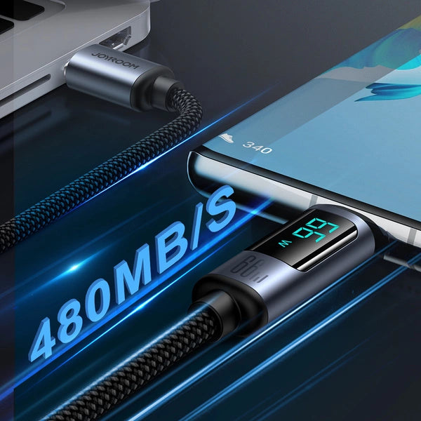 Joyroom Prism Series A16 USB-C/USB-A 66W Kabel mit LED-Anzeige 1.2m