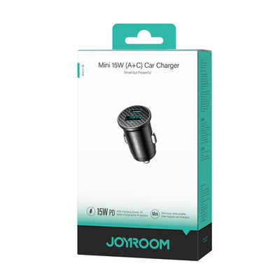 Joyroom 15W USB-C car charger in kompakter Verpackung für schnelles Laden im Auto