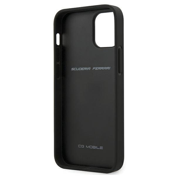 Ferrari Leder Hardcase Schutzhülle Off Track Perforiert für iPhone 12 mini