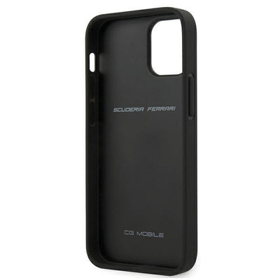 Ferrari Leder Hardcase Schutzhülle Off Track Perforiert für iPhone 12 mini