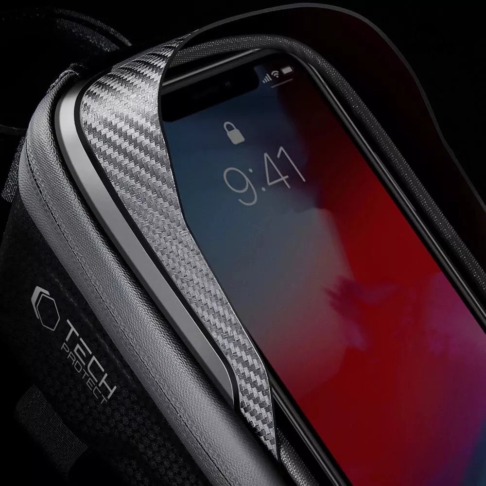 Tech-Protect V2 Fahrradtasche Rahmentasche 1L für Smartphone bis 6,7“ Schwarz