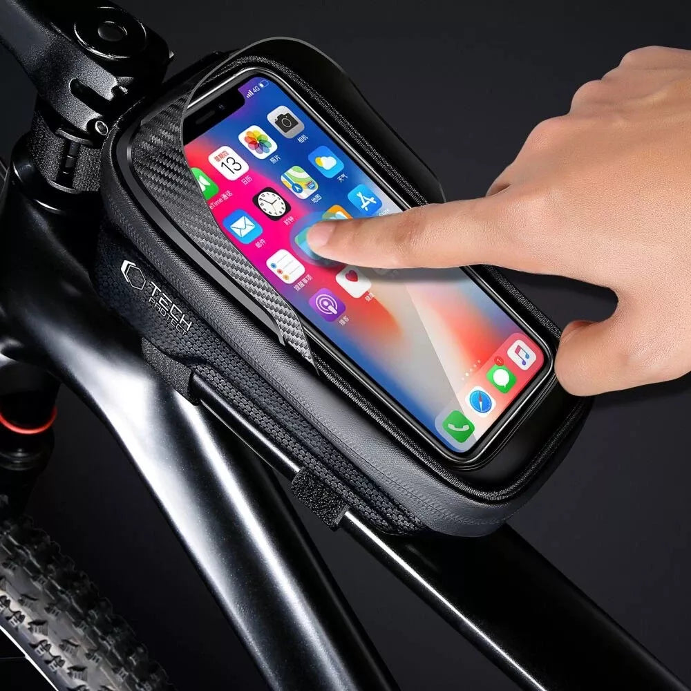 Tech-Protect V2 Fahrradtasche Rahmentasche 1L für Smartphone bis 6,7“ Schwarz