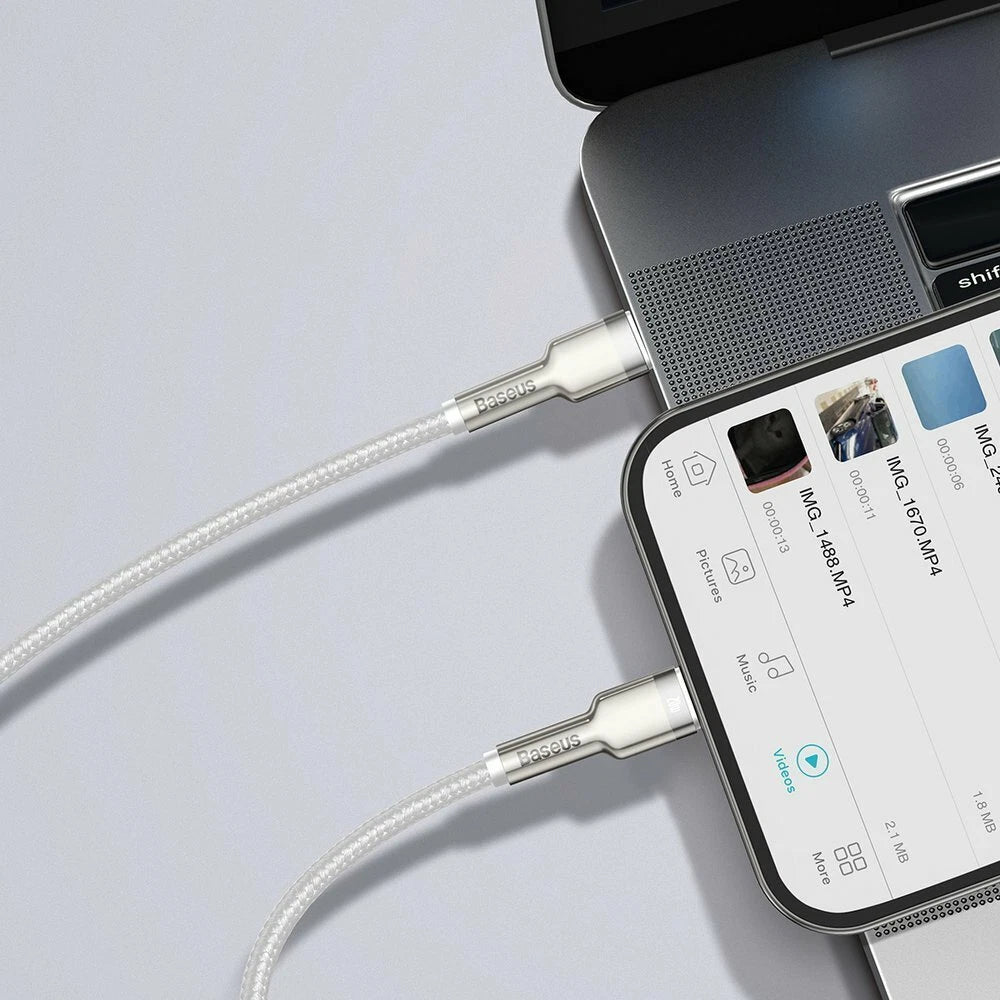 Baseus Nylon USB-C - 8Pin Kabel Power Delivery 18 W 1m 480 Mbps LED-Licht