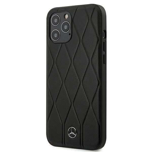 Mercedes Wave Collection Luxus Leder Schutzhülle Etui für iPhone 12/12 Pro schwarz