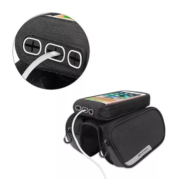 Rahmen Fahrradtasche + abnehmbare Handyhülle bis 6,5" 1,5l schwarz