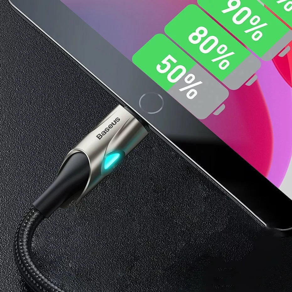 Baseus Nylon USB-C - 8Pin Kabel Power Delivery 18 W 1m 480 Mbps LED-Licht