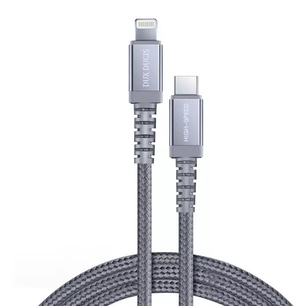 Dux Ducis Space MFI Nylon Ladekabel USB Type C PD 18W / 8Pin 1m 3A grau