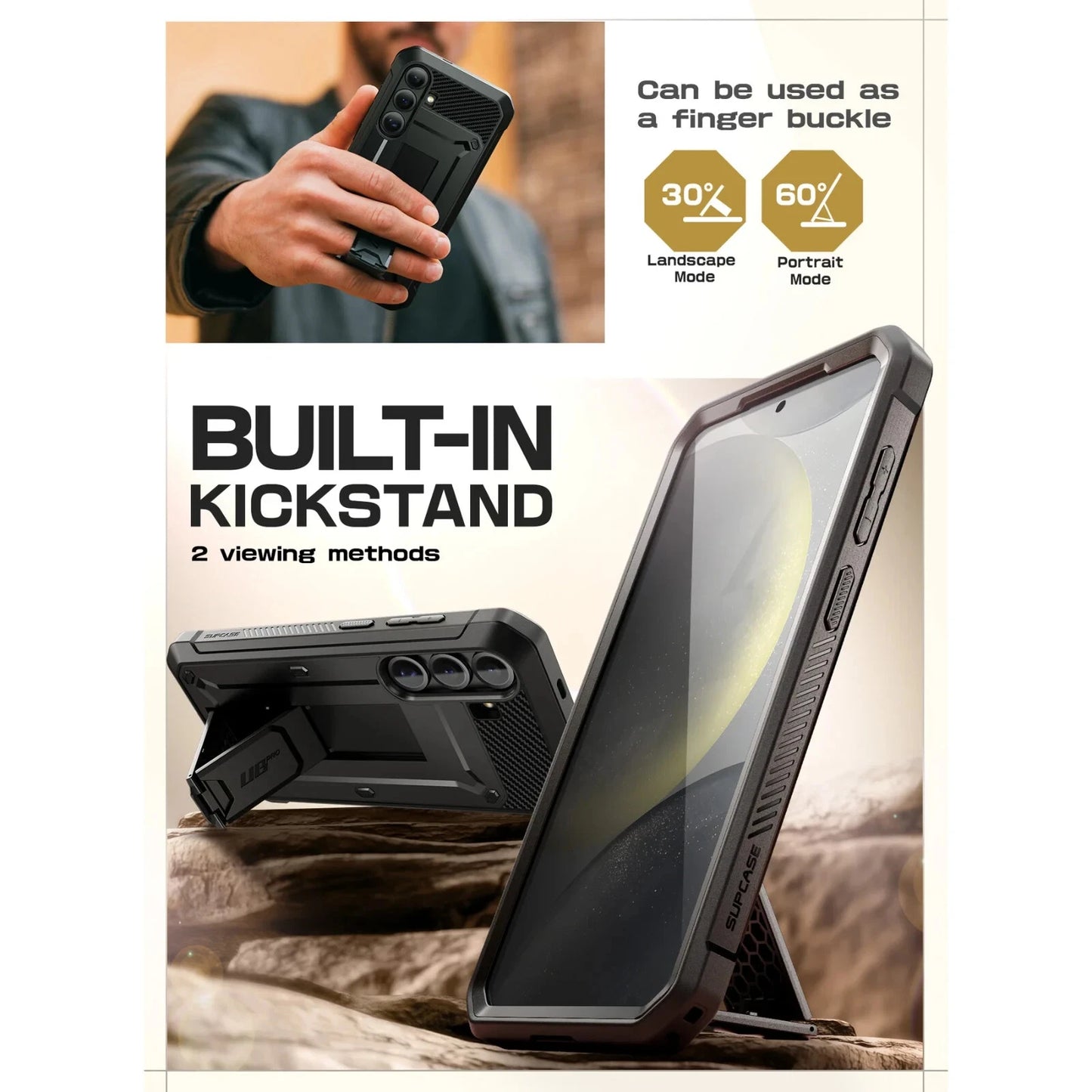 Supcase Unicorn Beetle Pro Panzer Schutzhülle Galaxy S25 2Set schwarz