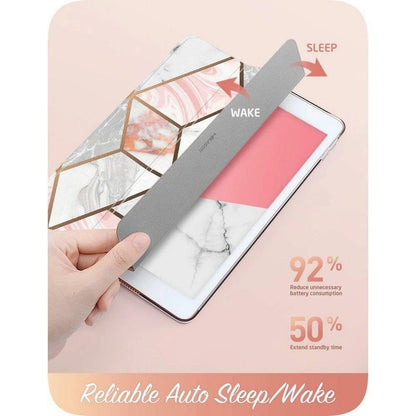 Supcase CL Luxus Hülle Etui Smart Cover iPad 7/8/9/10 10.2" Pink Marmor - StyleCases