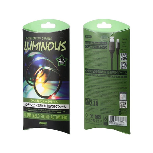 Remax Luminous RC-133i Soundaktiviertes LED flashing iP Kabel 2.1A 1m