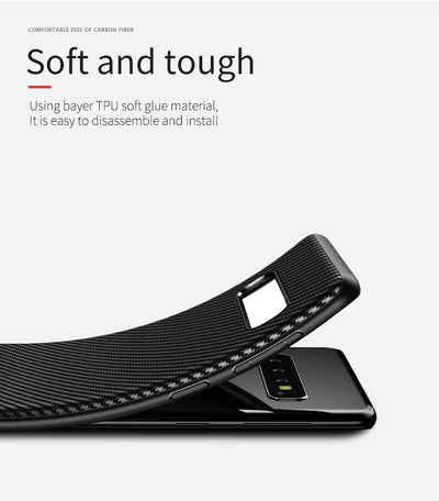 iPaky Back Cover Fashion Schutzhülle für Samsung Galaxy S10 Plus Carbon Fiber