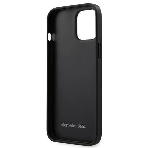 Mercedes Wave Collection Luxus Leder Schutzhülle Etui für iPhone 12/12 Pro schwarz
