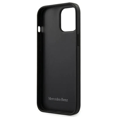 Mercedes Wave Collection Luxus Leder Schutzhülle Etui für iPhone 12/12 Pro schwarz