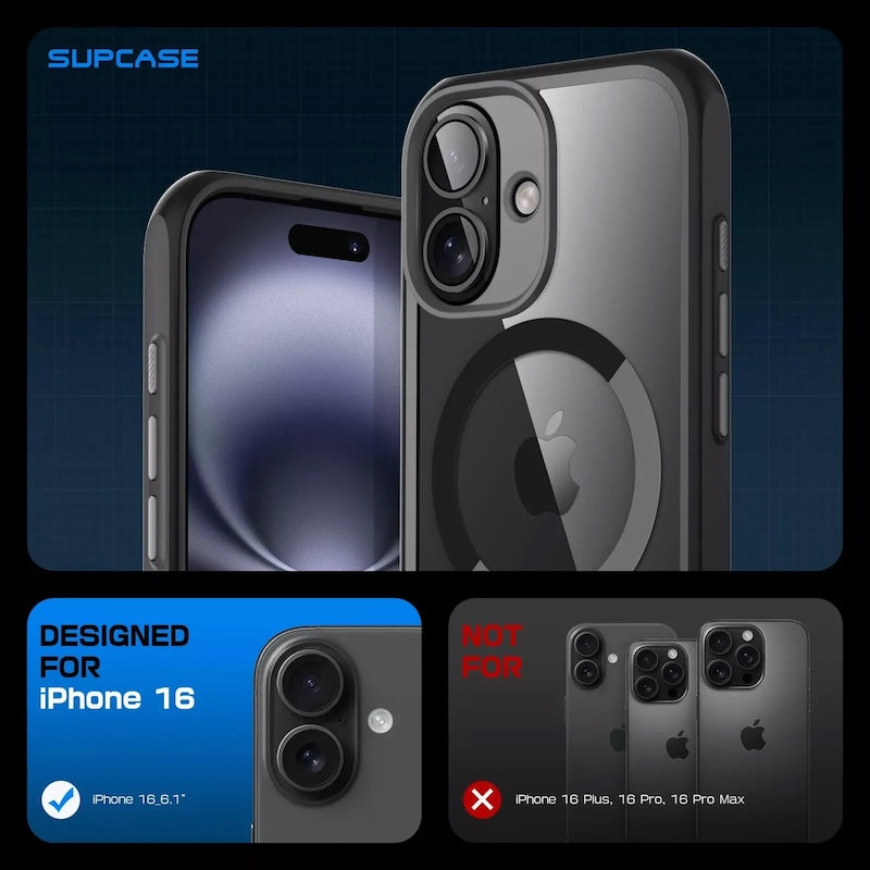 Supcase UB MAG iPhone 16 (6,1") Robuste MagSafe Hülle Handyhülle schwarz