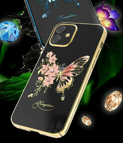 Kingxbar Butterfly Schutzhülle mit Swarovski-Kristallen iPhone 12 mini Gold - StyleCases