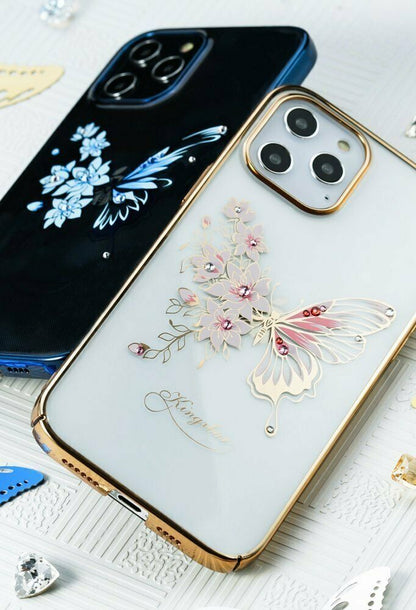 Kingxbar Butterfly Schutzhülle mit Swarovski-Kristallen iPhone 12 mini Gold - StyleCases