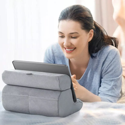 Ugreen Velour faltbarer Tablet Telefonständer Kissen mit Fächer grau - StyleCases