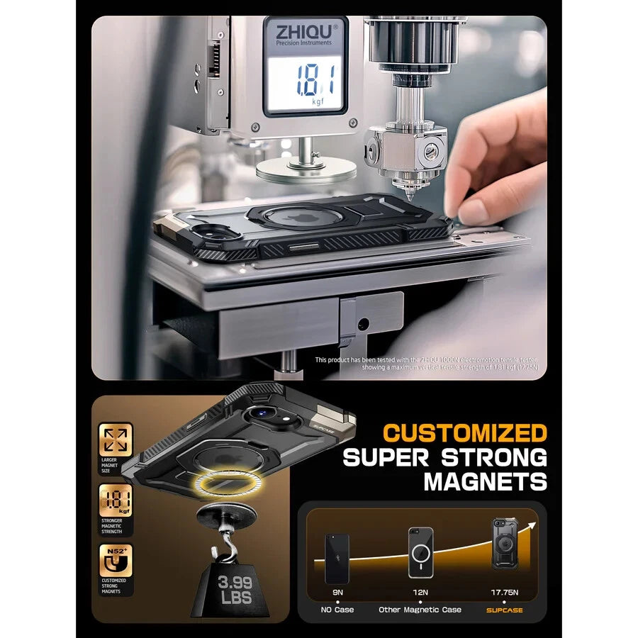 Supcase UB Grip iPhone 16E Robuste MagSafe Hülle Handyhülle schwarz