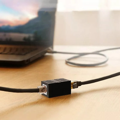 Ugreen Network Connector Ethernet RJ45 10 Gbit/s Netzwerkkabelverbinder schwarz