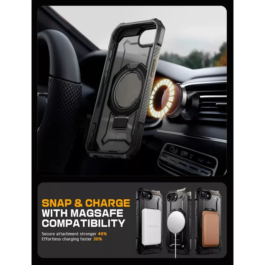 Supcase UB Grip iPhone 16E Robuste MagSafe Hülle Handyhülle schwarz