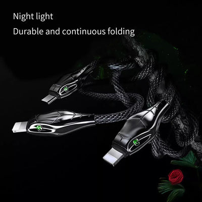 Floveme Daten-Ladekabel Quick Charge Snake Schlangenkopf 2.4A 8Pin iPhone 1m