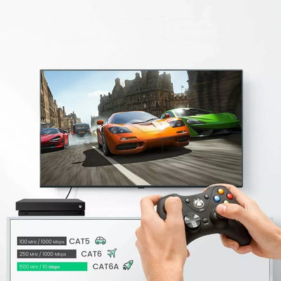 Ugreen Netzwerk Ethernet Patchkabel RJ45 Cat 6A UTP 1000Mbps 1m-10m schwarz dünn