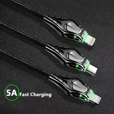 Floveme Android Ladekabel Snakebyte Schlangenkopf 2.4A Mikro USB PS4