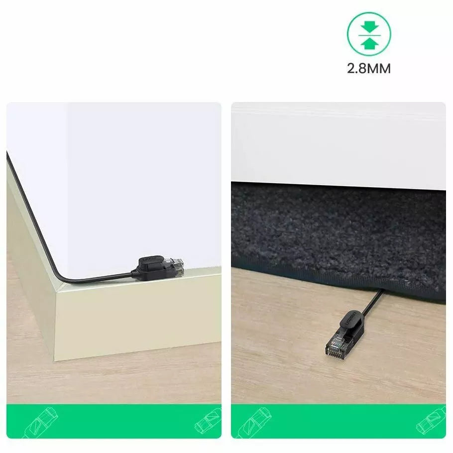 Ugreen Netzwerk Ethernet Patchkabel RJ45 Cat 6A UTP 1000Mbps 1m-10m schwarz dünn