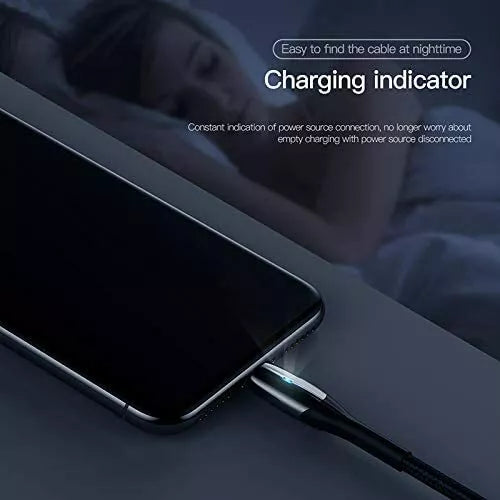 Baseus QC3.0 Intelligentes Ladekabel Datenkabel USB Typ-C 3A 1m LED schwarz