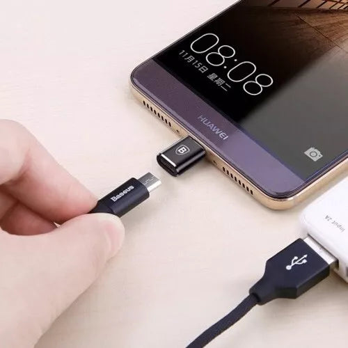 Baseus OTG Micro USB auf USB-C Adapter Schwarz