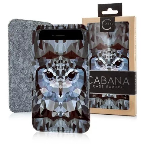 CABANA SLIM UP Filzbeutel Filz Handytasche Hypno Eule für Smartphone iPhone